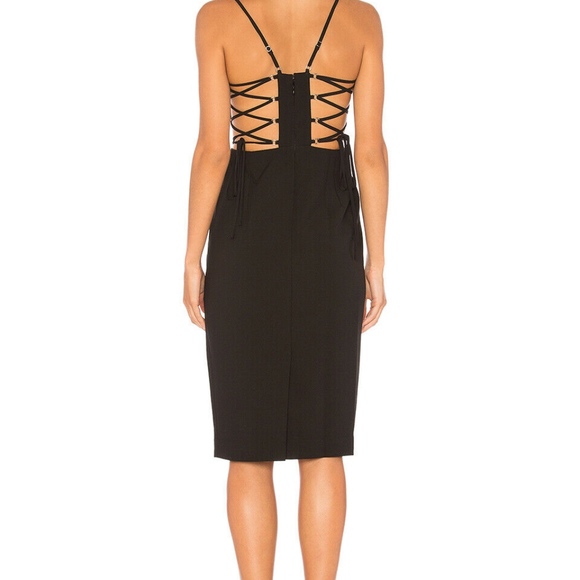 BCBG MAX AZRIA $298 BLACK ESMEE LACE-UP DRESS new - Picture 4 of 8